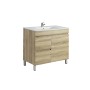 Berge Ensuite White Oak Free Standing 750 Vanity Cabinet Only